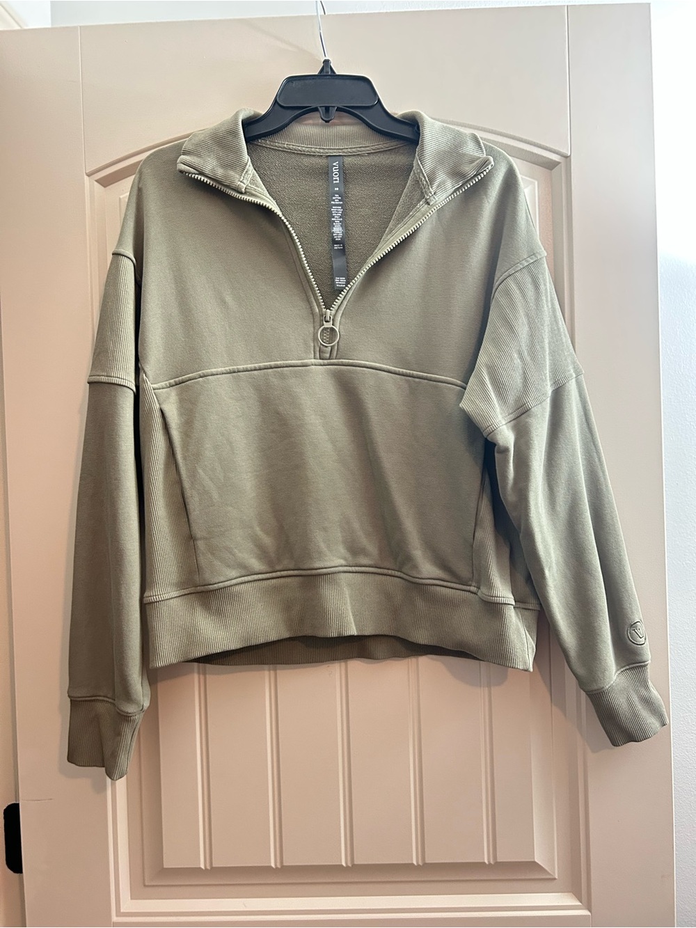 Vuori Olive Green Half-Zip Pullover Sweater